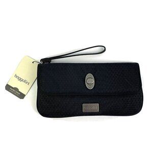 Baggallini Marilyn Clutch Uptown Collection Black Nylon Wristlet Purse Brand New